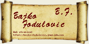 Bajko Fodulović vizit kartica